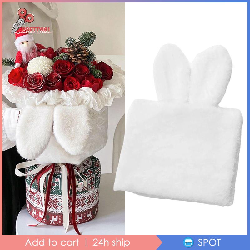 [Prettyia1] Bó Hoa Tai Thỏ Làm Thủ Công Trang Trí Năm Mới DIY