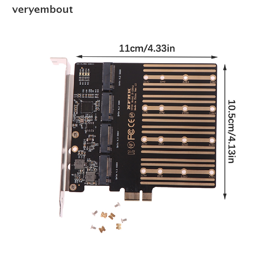 Bộ ĐiềU HợP PCIE Sang M2 PCI Express X1 3.0 4 CổNg B Key M.2 NGFF SATA SSD Chuyên DụNg