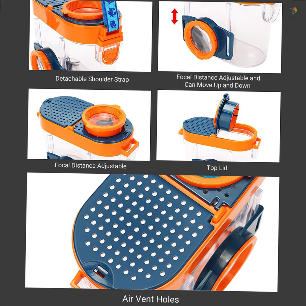 Hộp Kính Lúp 2.6X &amp; 4.5X Quan Sát Côn Trùng Kèm Nhíp Tiện Dụng Cho Bé