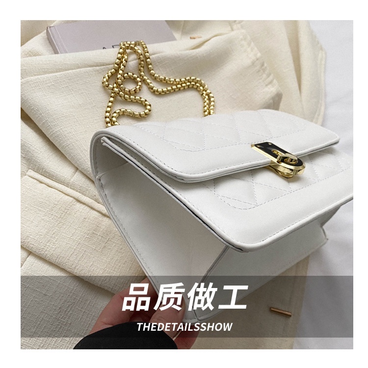 Túi Xách Đeo Vai Hình Vuông Cỡ Nhỏ Phối Dây Đeo Sợi Xích Thêu Họa Tiết Thời Trang 2023 Cho Nữ