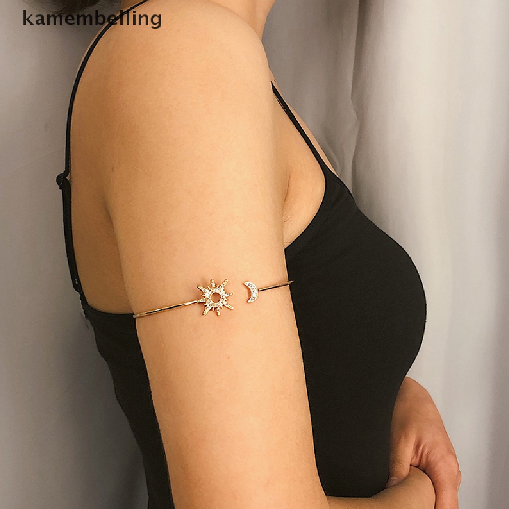 Kamembelling Vòng Đeo Cánh Tay Hình Ngôi Sao Mặt Trăng Đính Đá Zircon Đơn Giản Hợp Thời Trang EN
