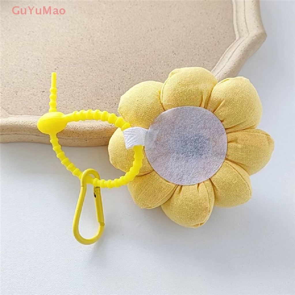 Móc Khóa Hình Hoa Hướng Dương Chất Liệu Cotton Lanh Xinh Xắn Cho Nữ