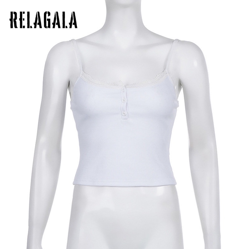 Áo Hai Dây Phối Ren Dáng Ôm Thời Trang 2023 Quyến Rũ Cho Nữ