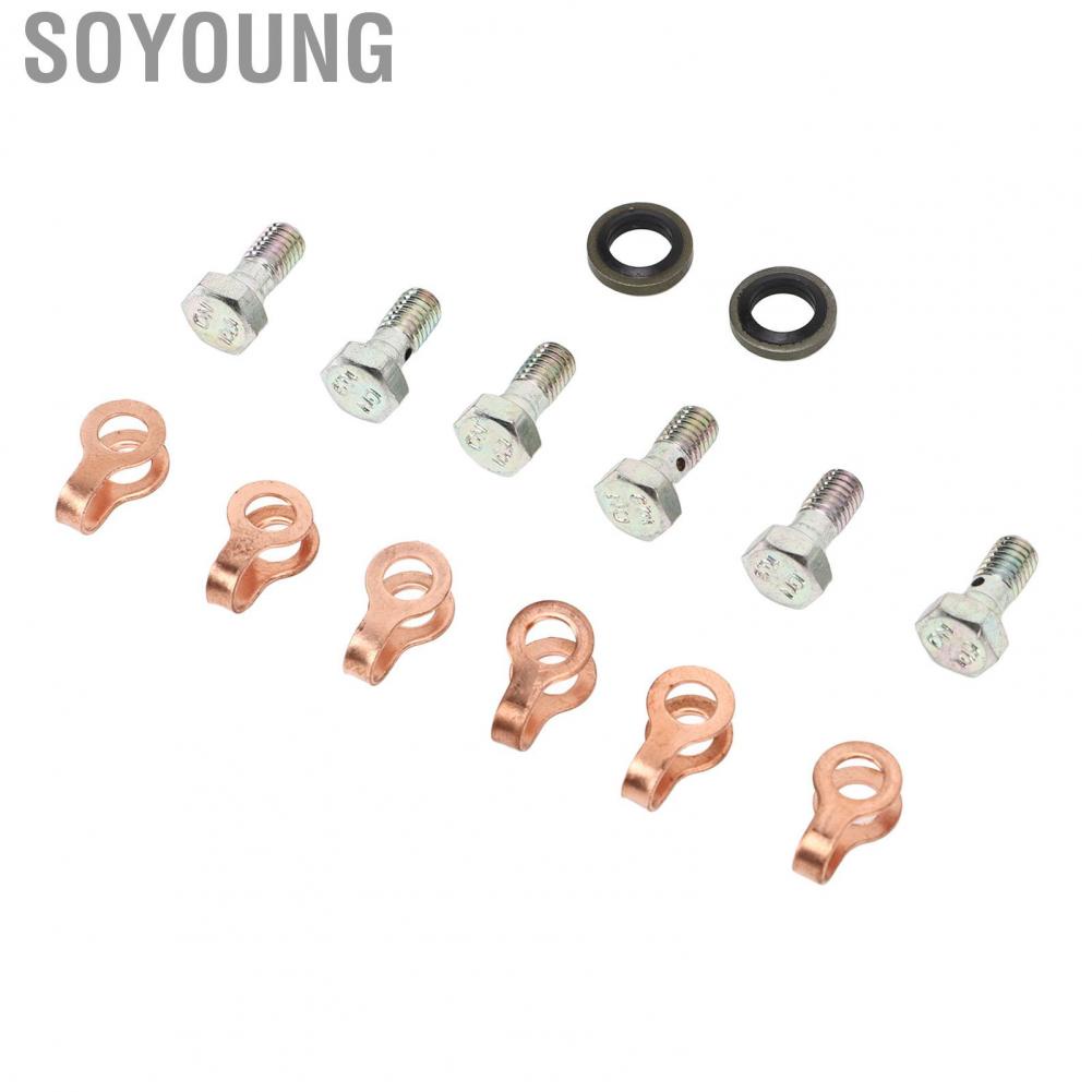 Soyoung 4942278  OE Standard Perfect Sealing Fuel Return Line Banjo Bolt Kit Metal Alloy Rubber for Cummins 12V 4bt 6bt 6ct