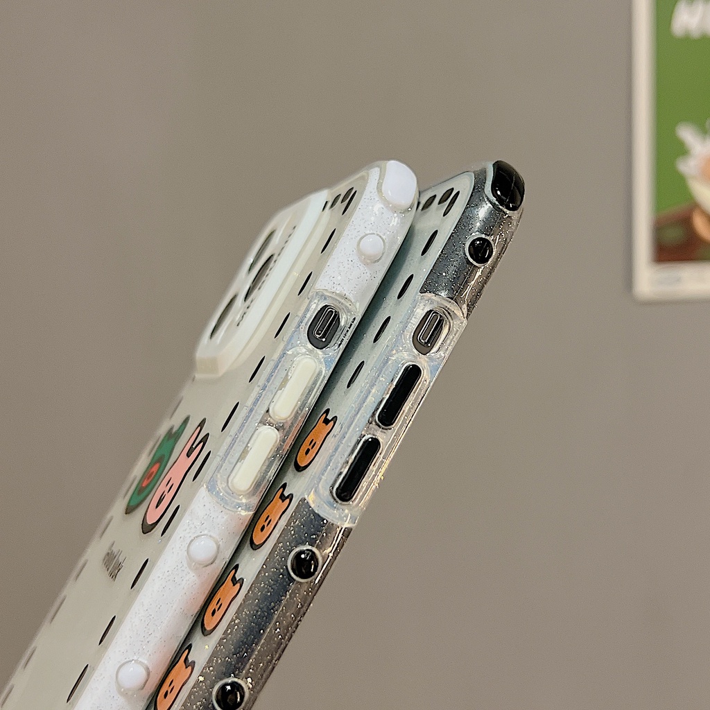 Ốp Điện Thoại TPU Dẻo Trong Suốt Họa Tiết Hoạt Hình Lấp Lánh Chống Sốc Cho iphone 14 13 11 12 Pro Max