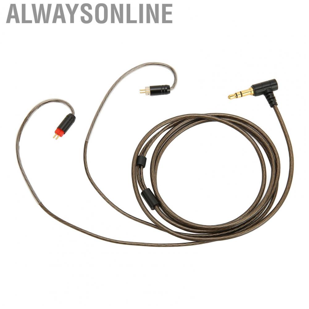 Alwaysonline Headphone Upgrade Cable  Reduce Noise 2 Pin 0.78mm Rustproof Silver Plated Copper Replacement for UM3X ZS5 ZSR UE3X