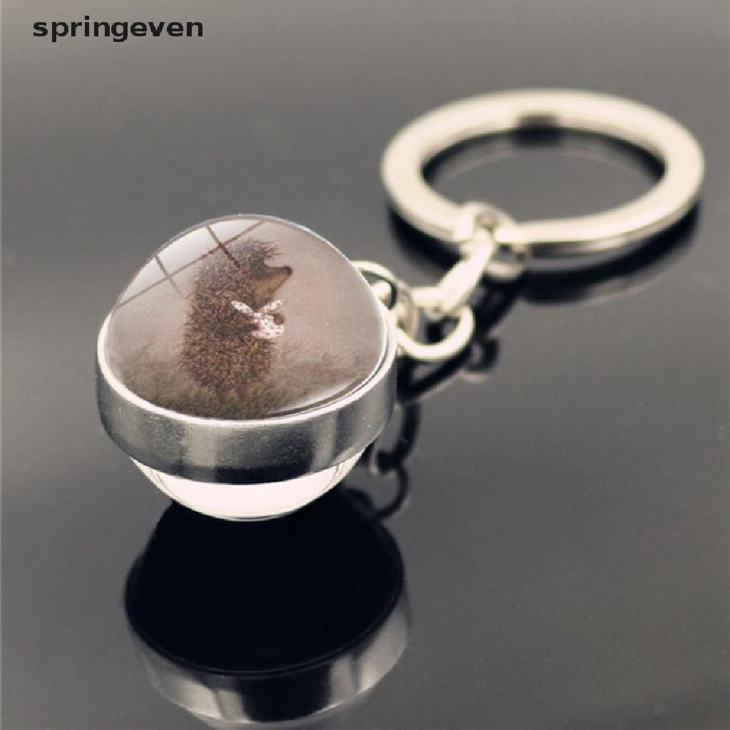 Móc Khóa Hình Nhím Dễ Thương Bằng Kim Loại Thủy Tinh Cabochon Time Jewel