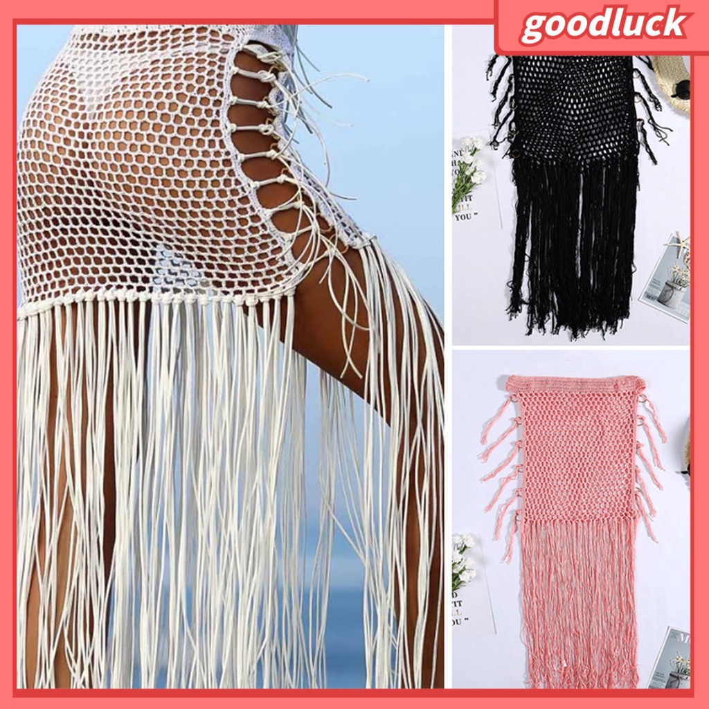 [GUC] Khăn Quấn Bãi Biển Thiết Kế Đan Móc Thoáng Khí Quyến Rũ Cho Hoạt Động Ngoài Trời