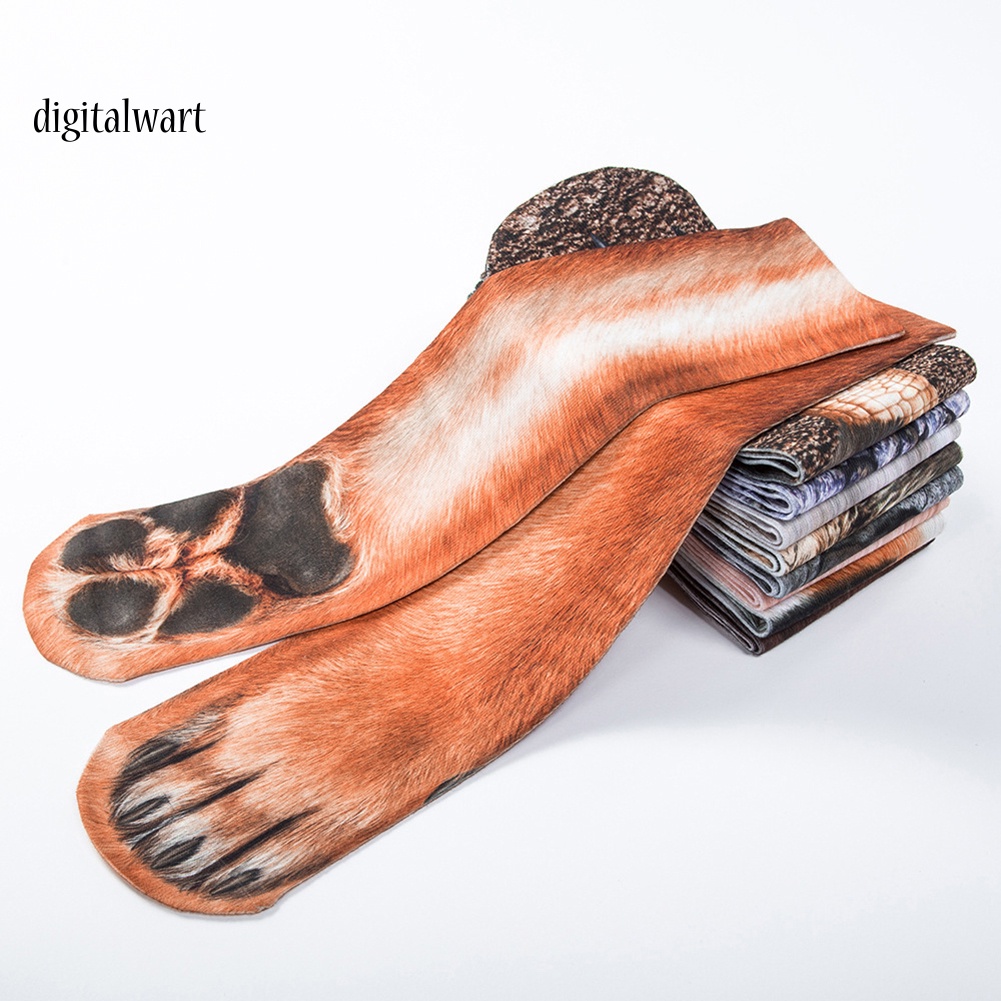 Kỹ Thuật Số| Vớ Cotton Đàn Hồi In Hình Bàn Chân Động Vật 3D Unisex Cho Người Lớn Trẻ Em