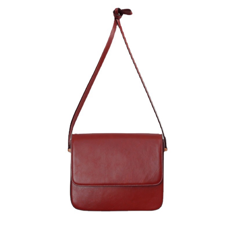 Ielgy Túi Đeo Vai Hình Vuông Có Dây Kéo Phong Cách retro niche Dễ Phối Đồ Chất Lượng Cao Cho Nữ