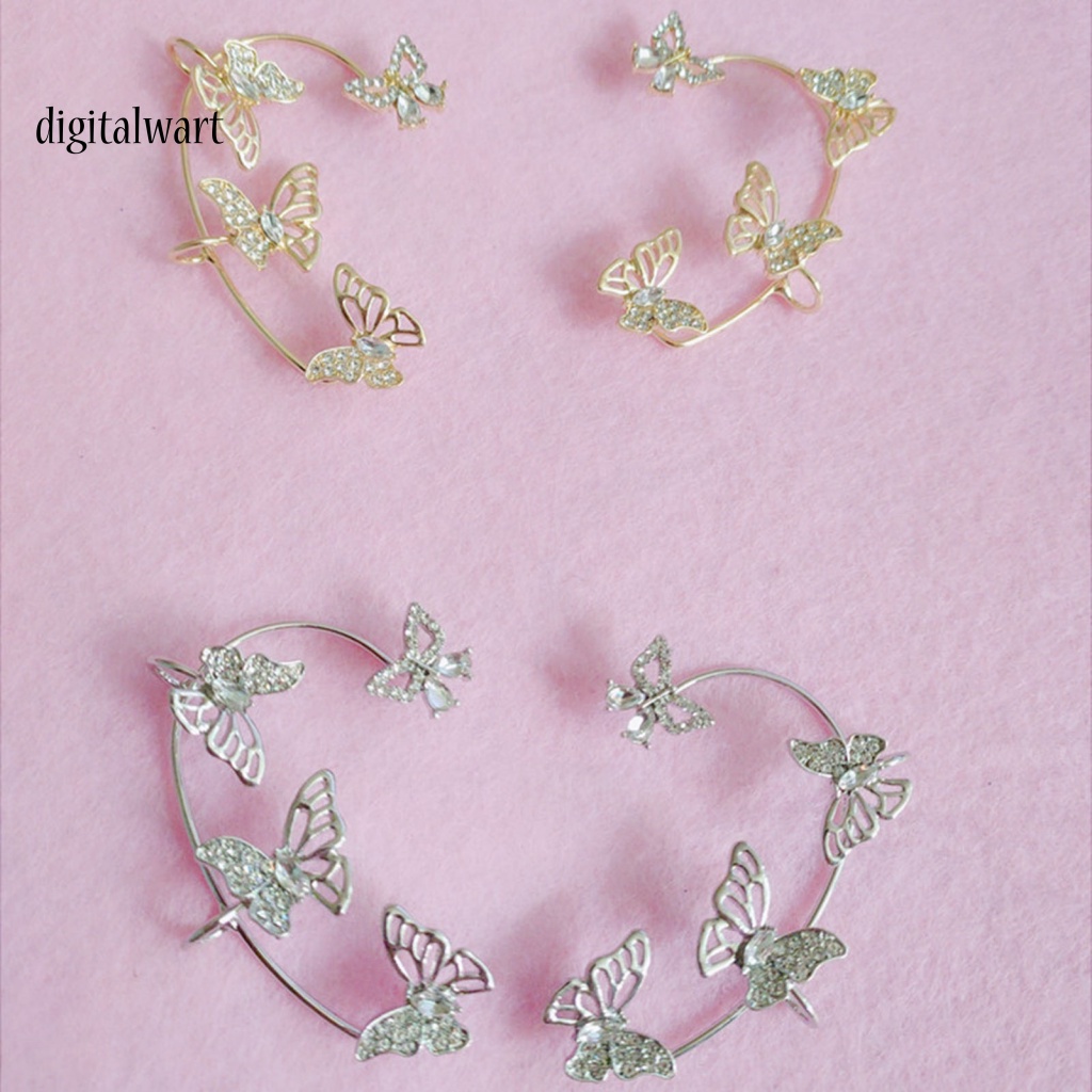 Kỹ Thuật Số| 1 Khuyên Kẹp Vành Tai Hình Bướm Rỗng Không Xỏ Lỗ Phong Cách Hàn Quốc Tinh Tế Dành Cho Tiệc Cưới