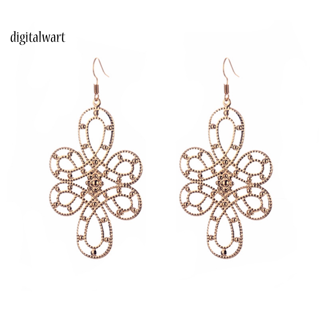 Kỹ Thuật Số| 1 Đôi Bông Tai Hợp Kim Dáng Dài Chống Rỉ Sét Phong Cách Trung Hoa