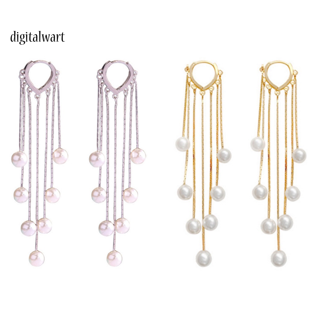 Kỹ Thuật Số| 1 Đôi Bông Tai Ngọc Trai Giả Tua Rua Thời Trang Bohemian Dành Cho Nữ