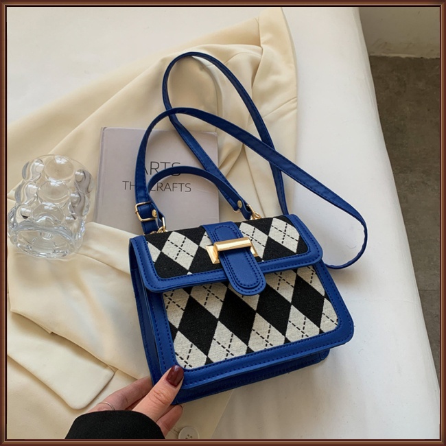 Túi Xách Da Pu Họa Tiết Kẻ Sọc Có Khóa Nam Châm Thời Trang Cho Nữ