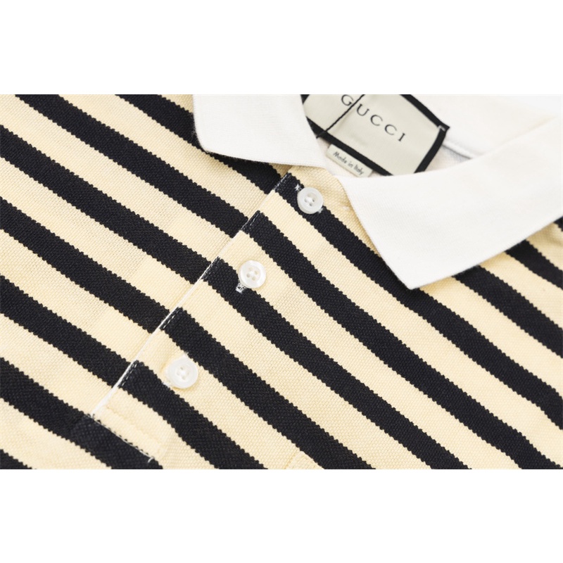 Áo polo Cotton Tay Ngắn Kẻ Sọc Thêu Túi Plus Size Unisex