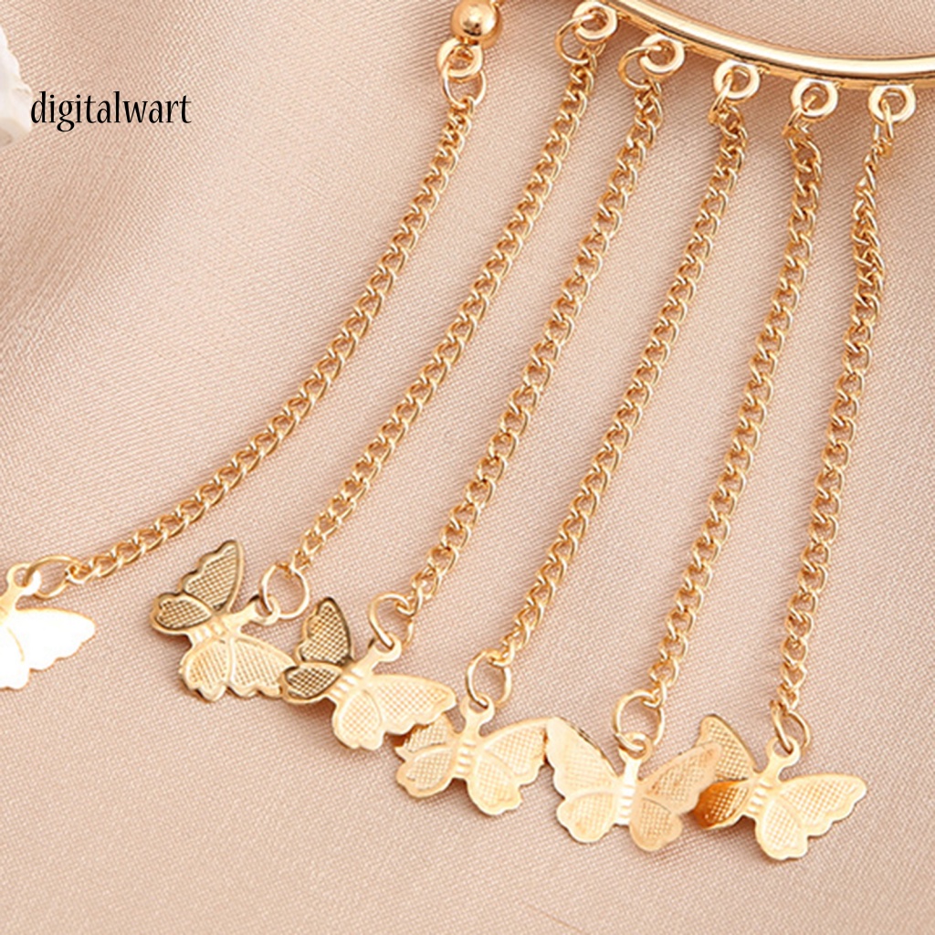 Kỹ Thuật Số| 1 Bông Tai Dài Hình Bướm Đính Đá Lấp Lánh Dành Cho Nữ