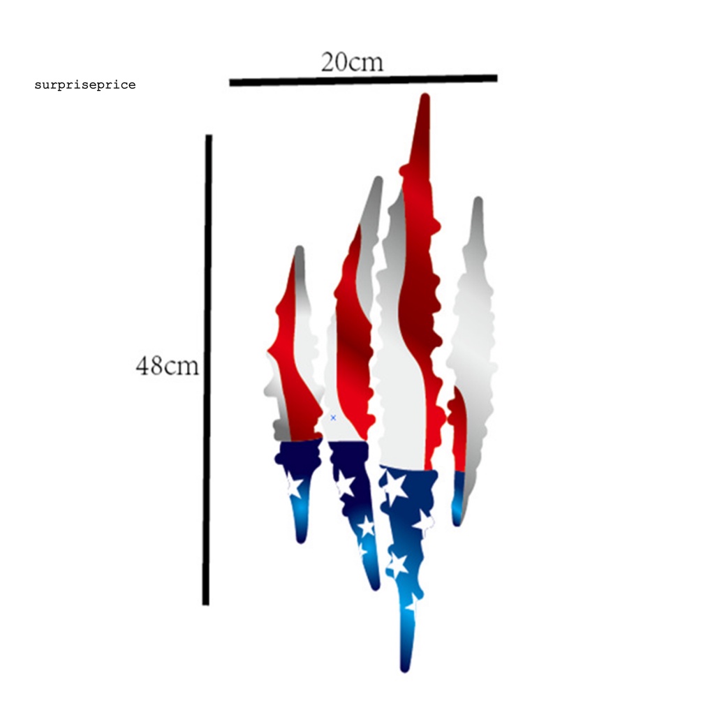 Bộ 2 Miếng Dán Trang Trí Xe Hơi Hình Lá Cờ Mỹ Chống Mài Mòn