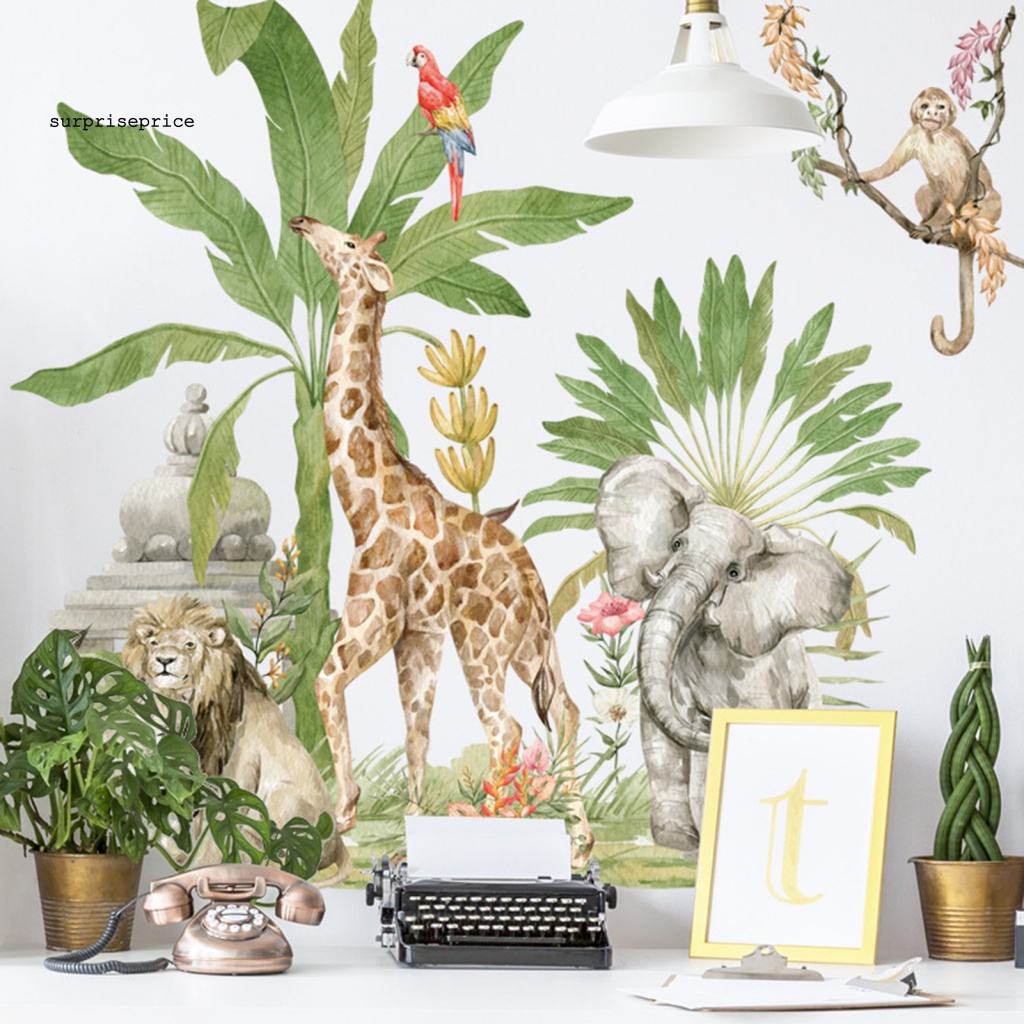 Bộ 2 Miếng Dán Tường Tự Dính Có Thể Tháo Rời Họa Tiết Mưa Nhiệt Đới Nhiều Màu Sắc Trang Trí Nhà Cửa