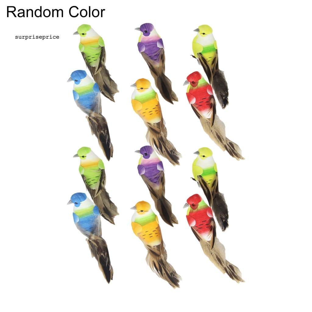 Spa Set 12 Chú Chim Nhân Tạo Bằng Xốp Màu Sắc Tươi Sáng Thu Hút Dành Cho Vườn Nhà