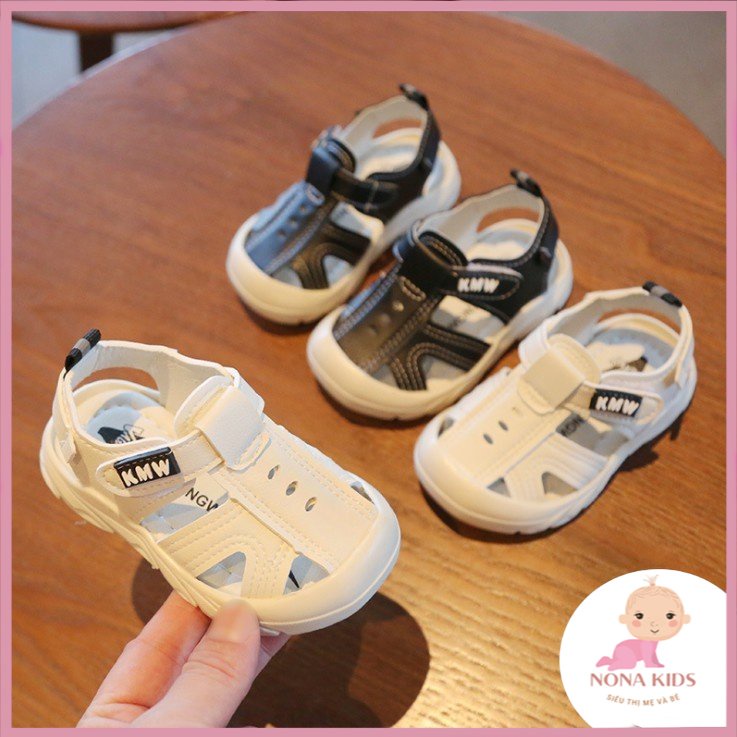 Dép sandal trẻ em KMV siêu mềm, mũi rọ cho bé trai, gái chống trơn trượt quai dán
