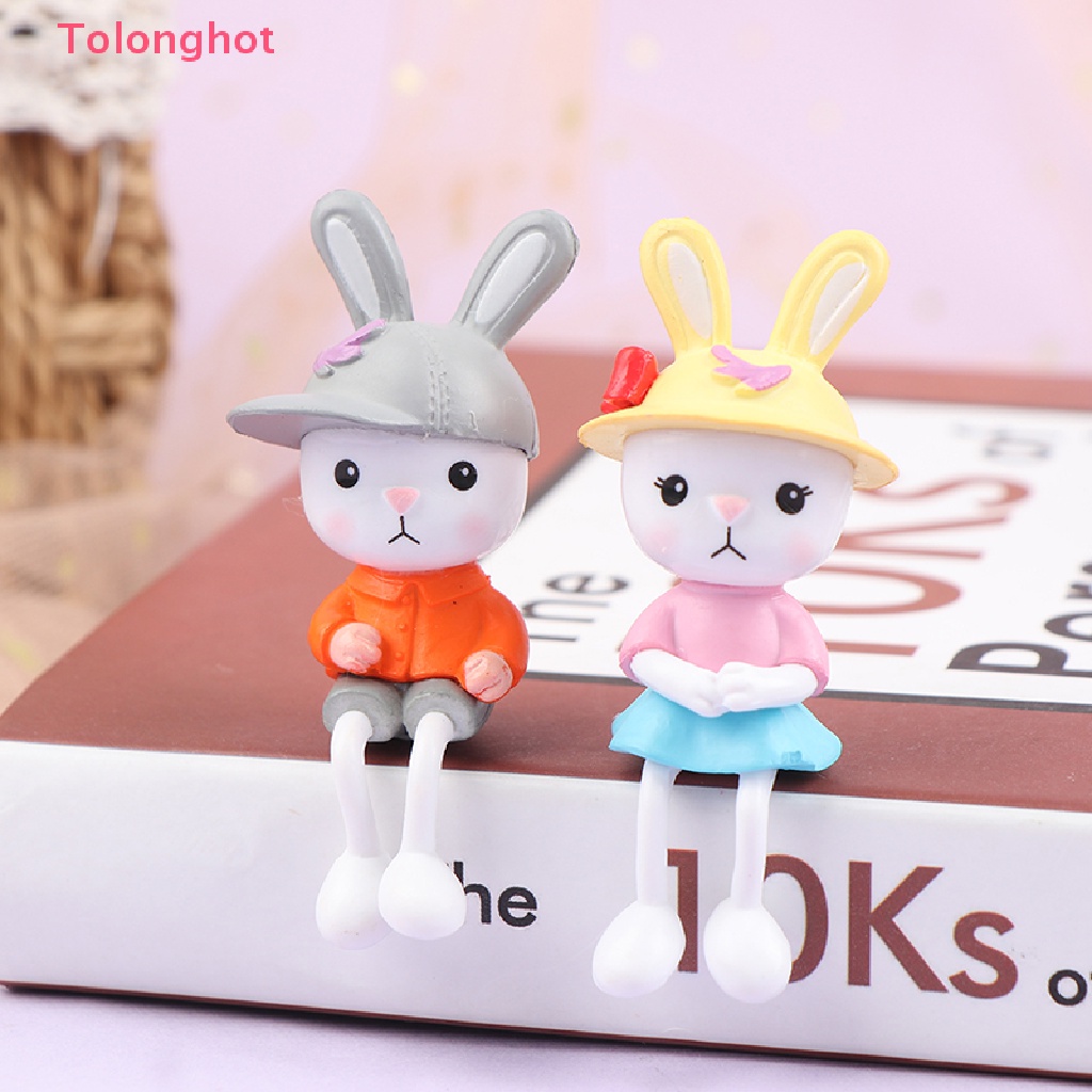 Mô Hình Thỏ Chân Dài Bằng Nhựa Resin Dễ Thương Dùng Trang Trí Tiểu Cảnh