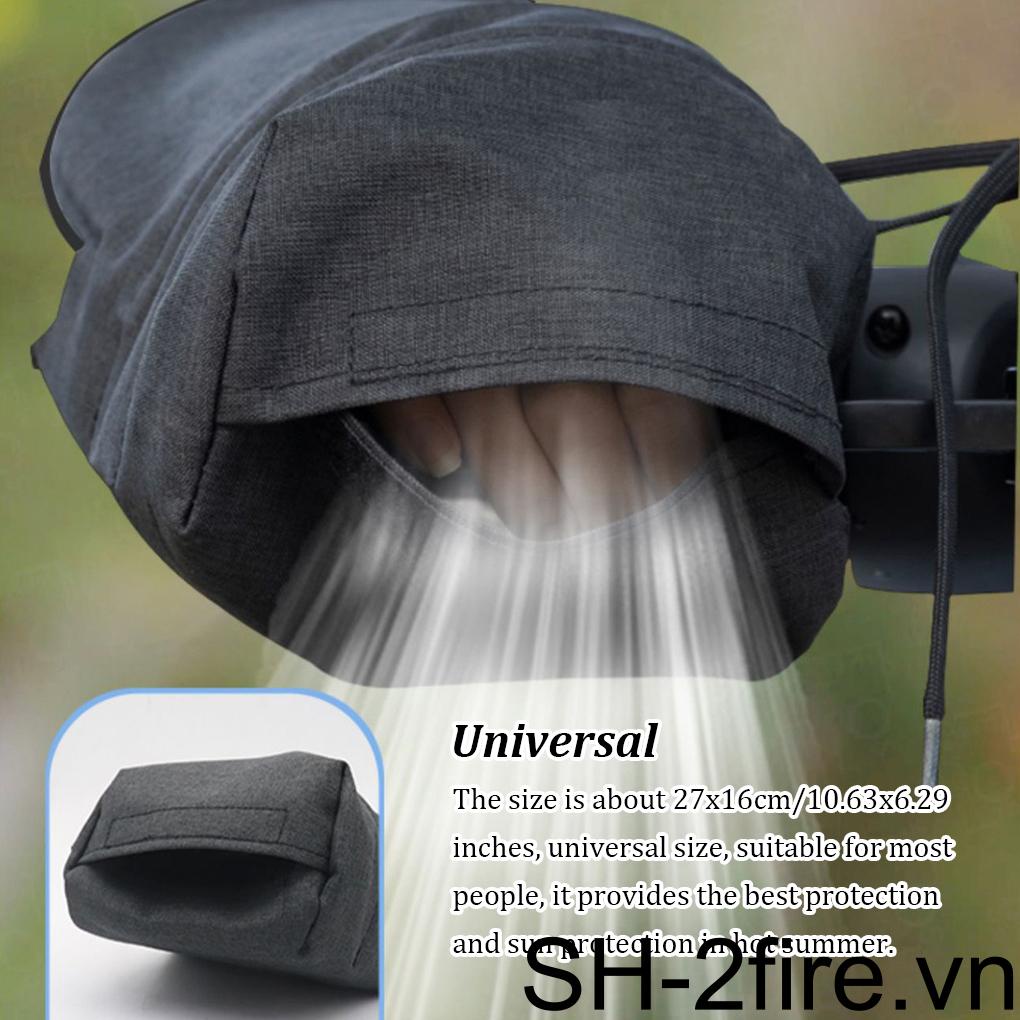Bộ 2 Vỏ Bọc Tay Lái Xe Máy Bằng Vải Oxford Phối Lưới Thoáng Khí Chống Nắng / Gió