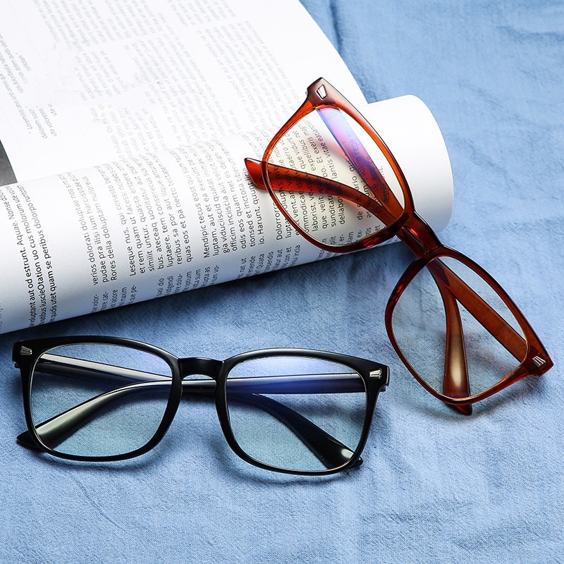 (KIQI-FASHION) COD Mắt Kính Gọng Vuông Siêu Nhẹ Chống Ánh Sáng Xanh Phong Cách Cổ Điển Thời Trang Cho Nam Và Nữ