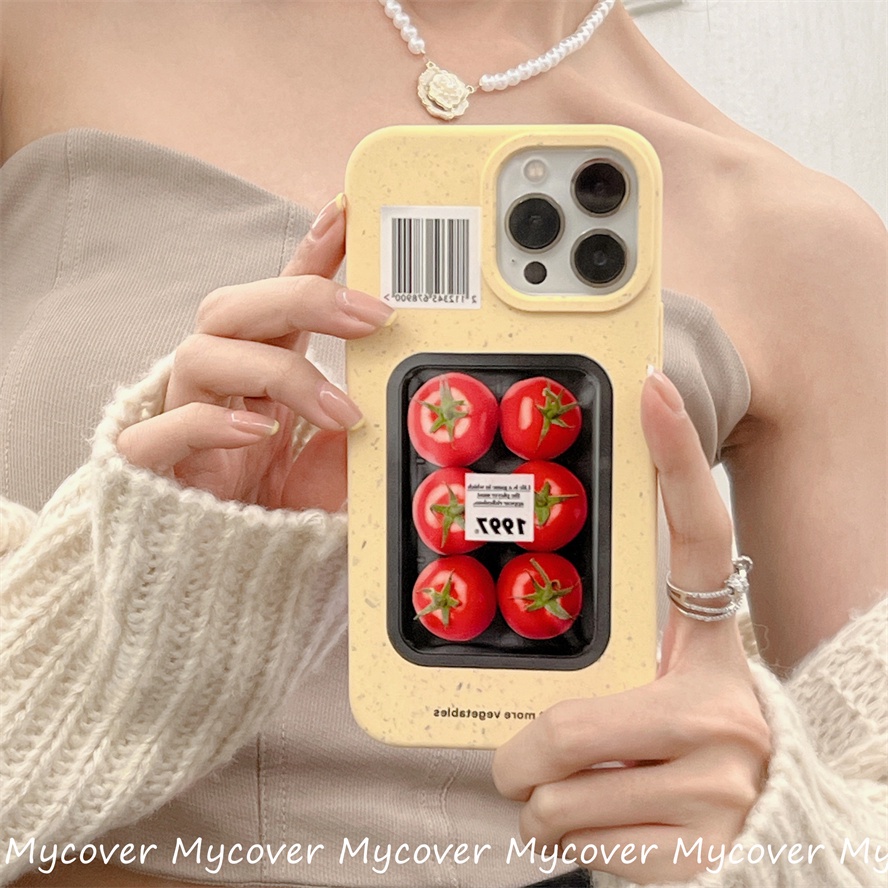 Ốp Điện Thoại Silicon Mềm Họa Tiết Cà Chua Cho iPhone 14 13 12 11 Pro Max X XR Xs Max 6 7 8 Plus