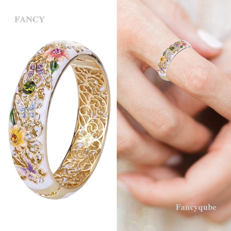Nhẫn Đính Hôn Đính Đá Pha Lê Phong Cách Vintage Dành Cho Nữ