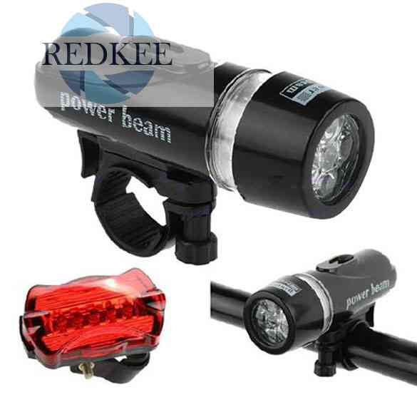 (MớI) Bộ ĐèN Pha Trước Sau 5 LED Cho Xe ĐạP