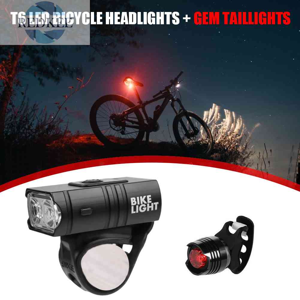 Đèn Pha LED 2xT6 800LM Bằng Nhôm Kèm Sạc USB Tiện Dụng Cho Xe Đạp