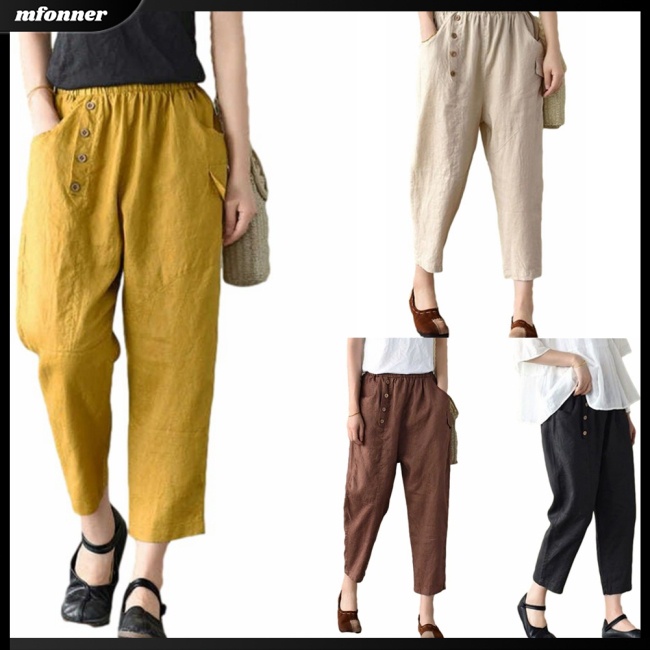 Quần Dài Dáng Rộng Mỏng Màu Sắc Đơn Giản Thời Trang Cho Nữ