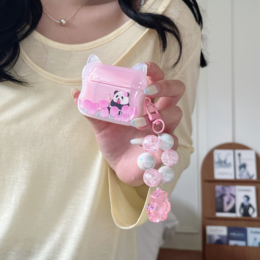 Vỏ Bảo Vệ Hộp Sạc Tai Nghe Bluetooth Airpods 1 / 2 / Pro / 3 Generation Pro2 Hình Tai Gấu Trúc Dễ Thương