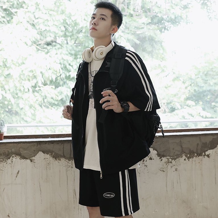 Set Đồ Thể Thao Hai Món Dáng Rộng Phong Cách Hip Hop Thời Trang Mùa Hè Cho Nam