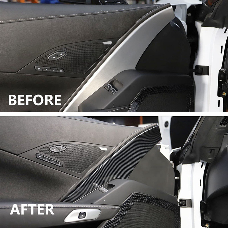 Ốp Bảng Điều Khiển Cửa Bằng ABS In Họa Tiết Sợi Carbon Cho Chevrolet Corvette C7 2014 2015 2016 2017 2018 2019