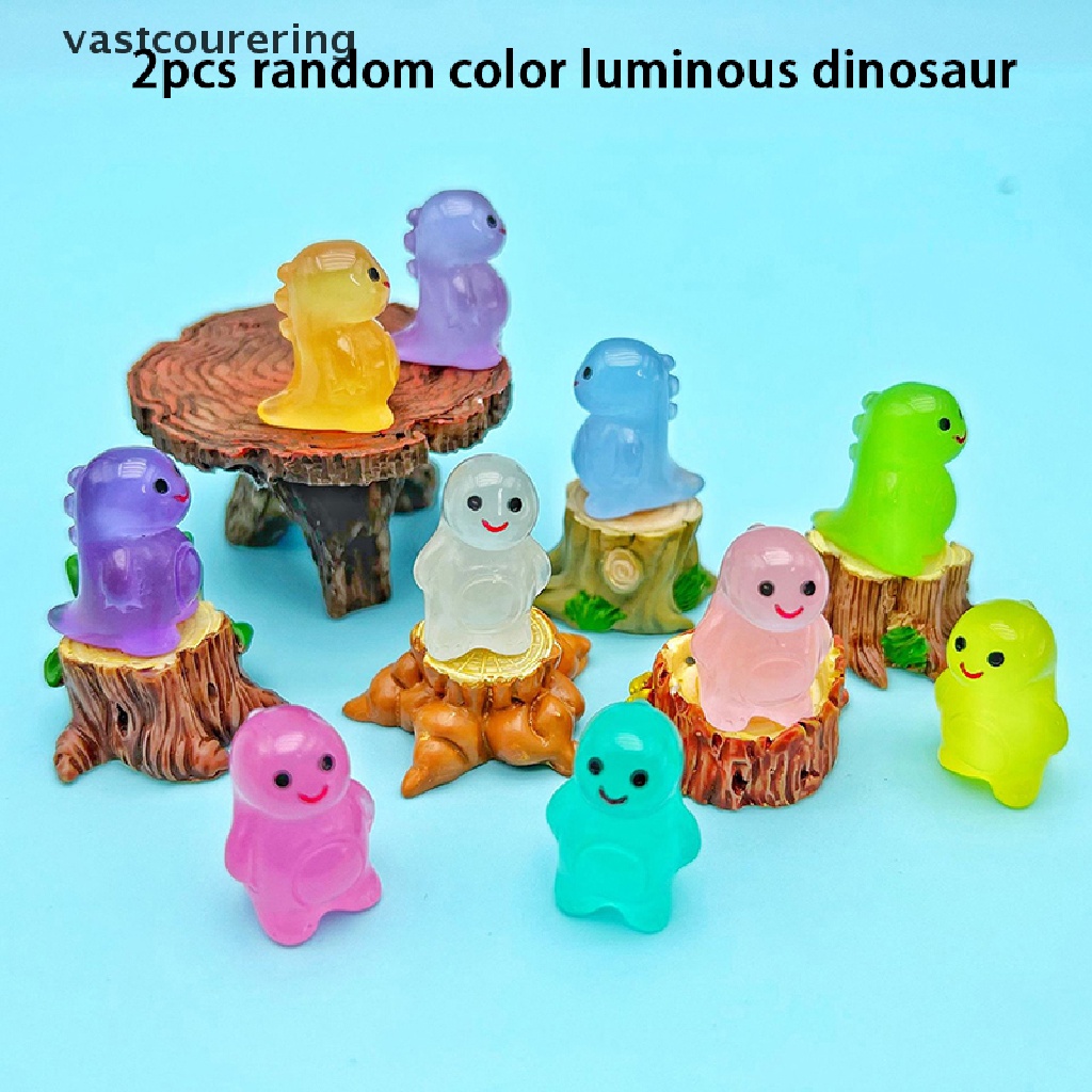 Bộ 2 Khủng Long 3D Bằng Nhựa Dạ Quang Dễ Thương Dùng Trang Trí