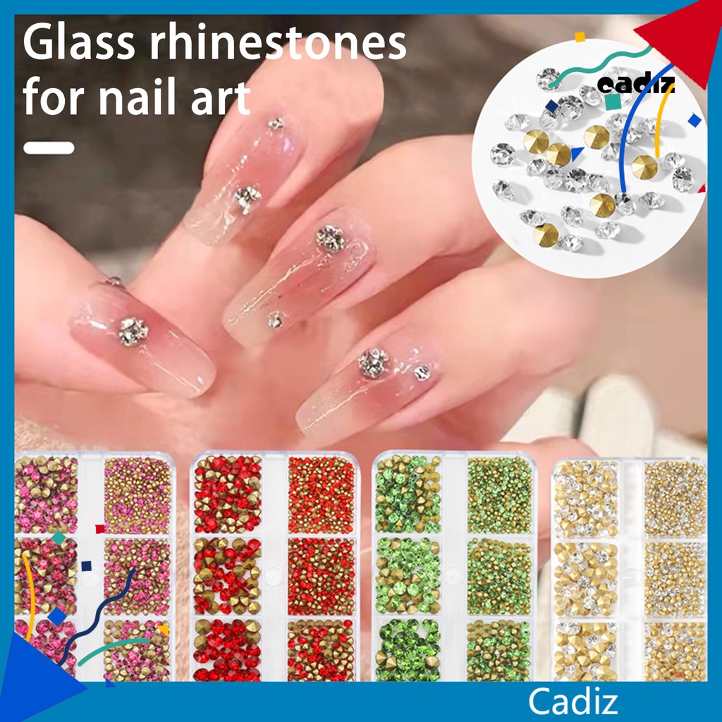 1 Hộp Đá 6 Ngăn Đựng Phụ Kiện Trang Trí Móng Tay Chống Nước Chống Oxy Hóa