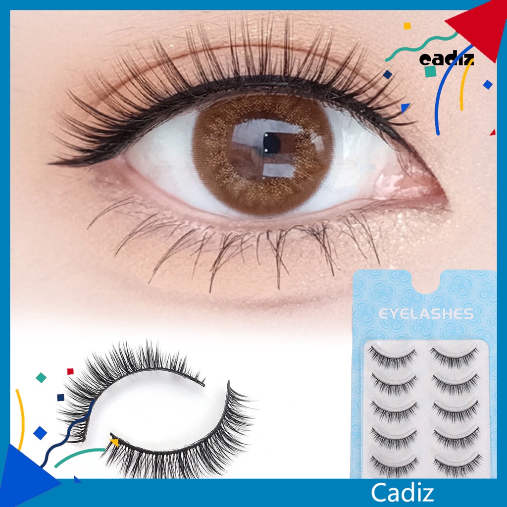 Bộ 5 Cặp Lông Mi Giả Mềm Cong Dày 3D Dùng Trang Điểm Hàng Ngày