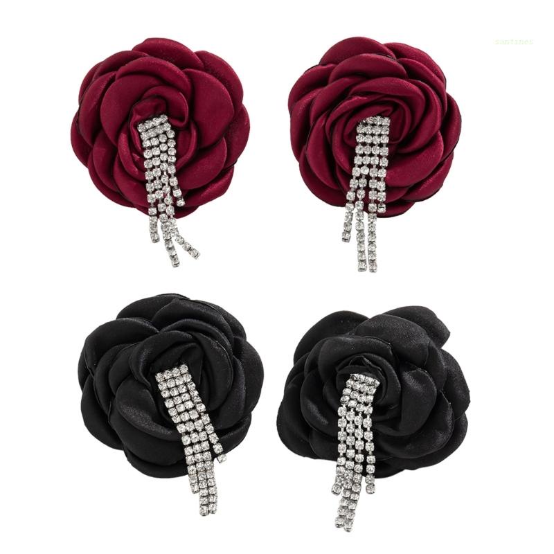 Bông Tai Dáng Dài Đính Đá Phối Tua Rua Phong Cách Boho Cổ Điển