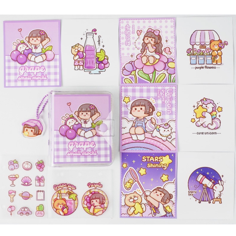 Sổ Tay Ghi Chú mini Bìa Rời Họa Tiết Dễ Thương Dành Cho Học Sinh