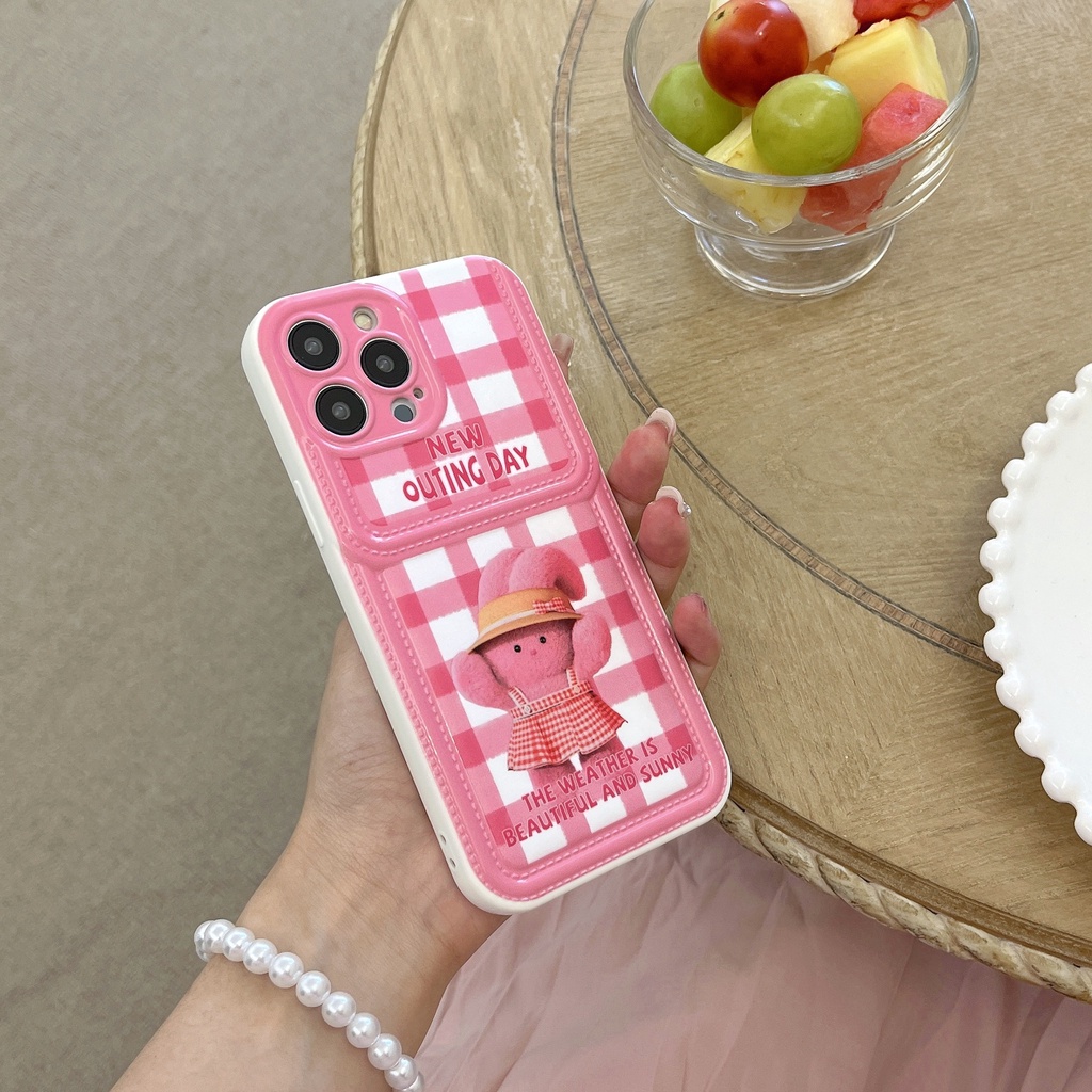 Ốp Điện Thoại TPU Silicon Mềm Chống Sốc In Hình Thỏ Hoạt Hình Thiết Kế Dạng Ví Cho iPhone 11 12 13 14 PRO MAX