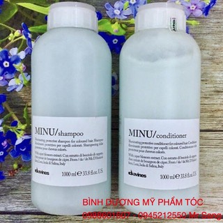 Cặp gội xả bảo vệ tóc màu và tạo bóng Minu Davines Essential Haircare 1000mlx2 (2026)