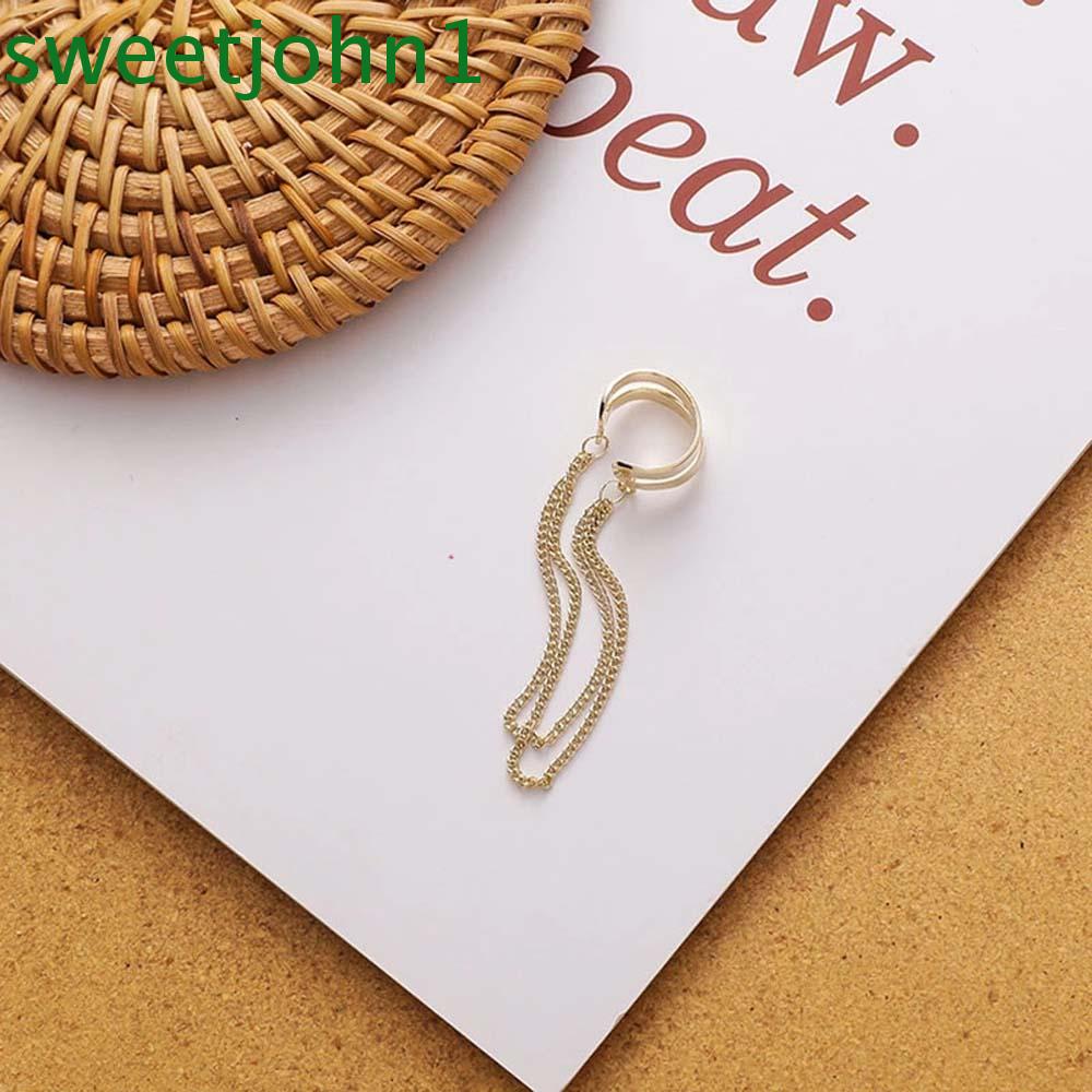 Khuyên Tai Dạng Kẹp Dài Không Xỏ Lỗ Bằng Hợp Kim Nhiều Lớp Cá Tính Cho Nữ
