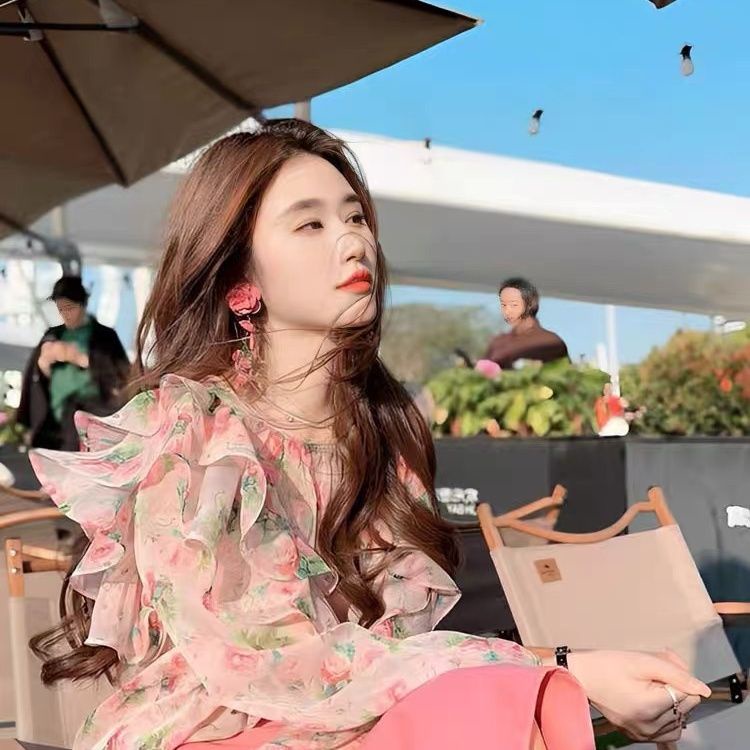 Áo Sơ Mi Tay Dài In Họa Tiết Hoa Phong Cách Hàn Quốc Thời Trang Xuân Hè 2023 Cho Nữ