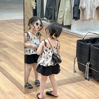 Áo 2 Dây Đũi Hoa+ Quần Đùi Bí Ngô Đáng Yêu Dành Cho Bé Gái 8-25kg (1-8 tuổi)