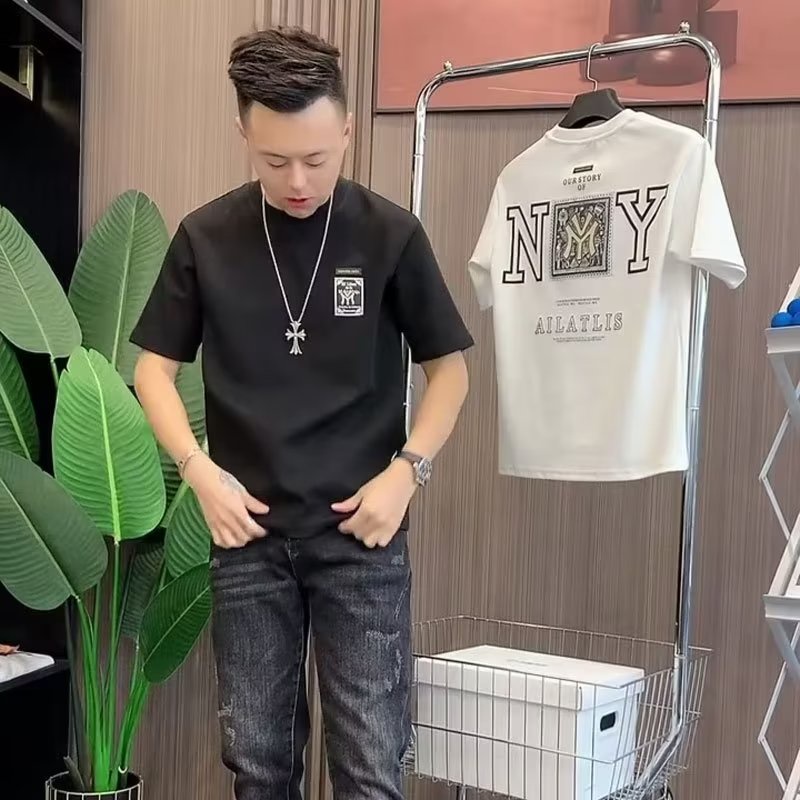 Áo Thun Cotton Tay Ngắn Cổ Tròn In Họa Tiết Hoạt Hình Thời Trang Mùa Hè Cho Nam