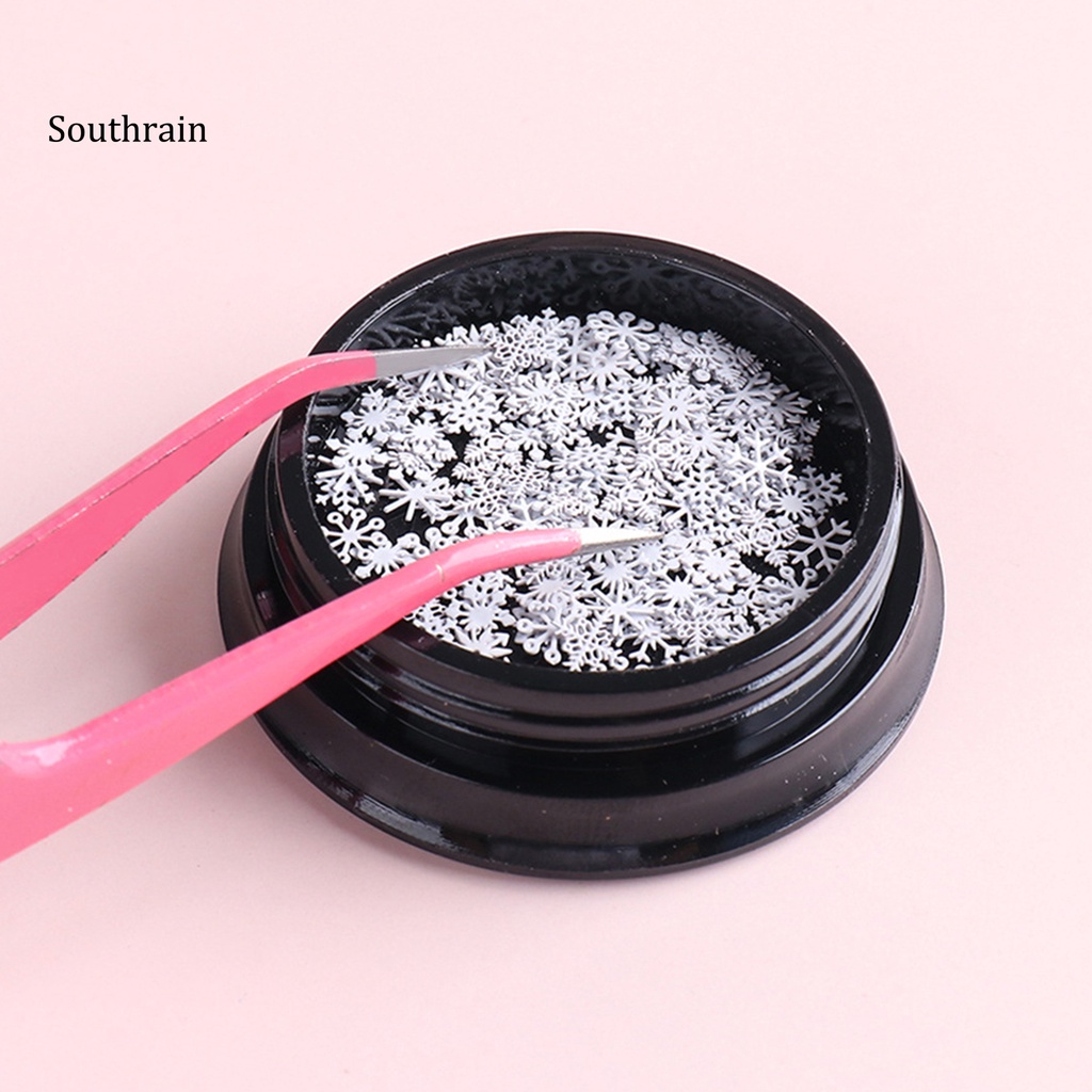 Bộ 100 Miếng Dán Trang Trí Móng Tay Hình Bông Tuyết 3D