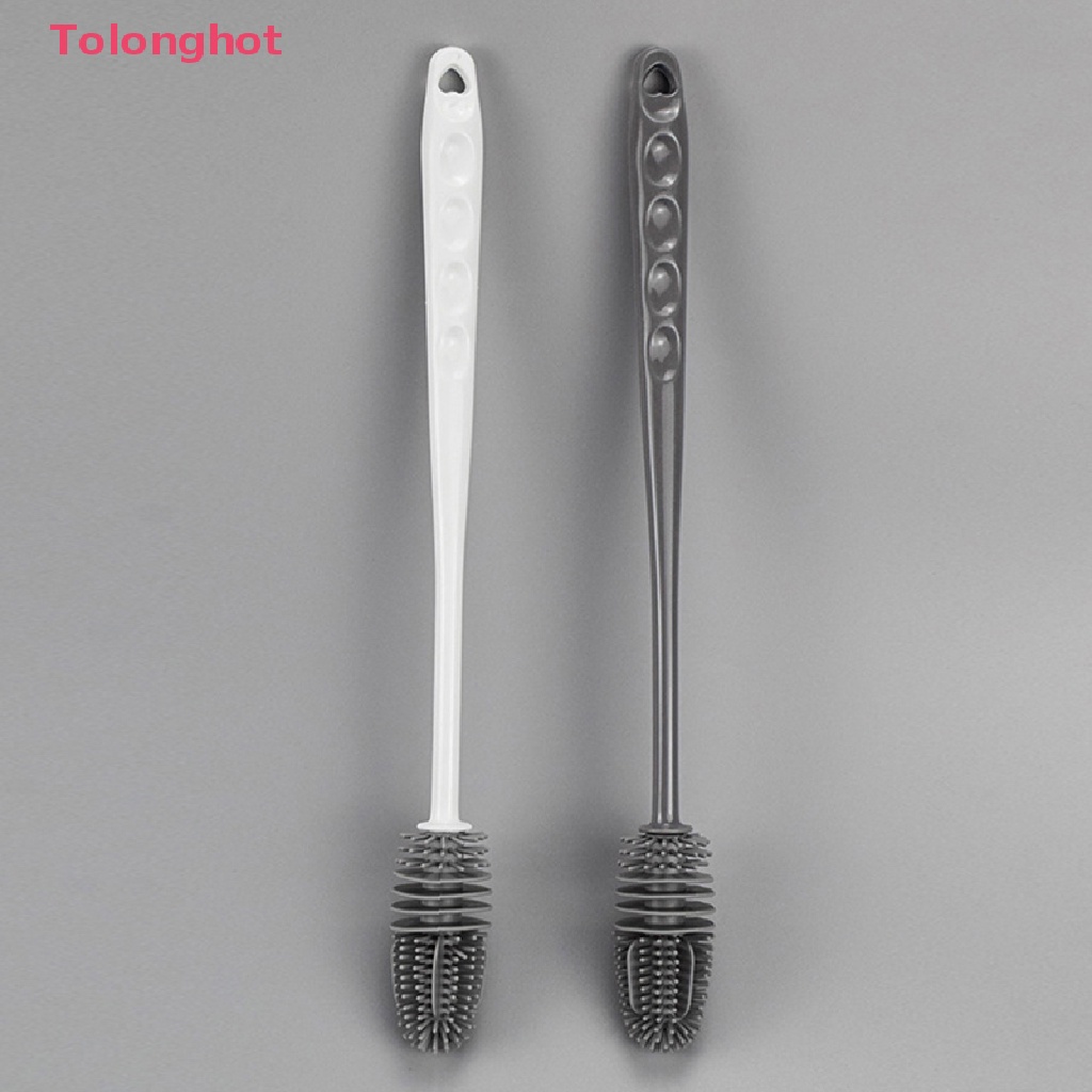 Set 2 Bàn Chải Silicone Cán Dài Vệ Sinh Ly Cốc Tiện Dụng