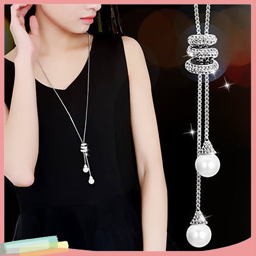 Vòng cổ Dáng Dài Đính Ngọc Trai Nhân Tạo Thời Trang Dành Cho Nữ