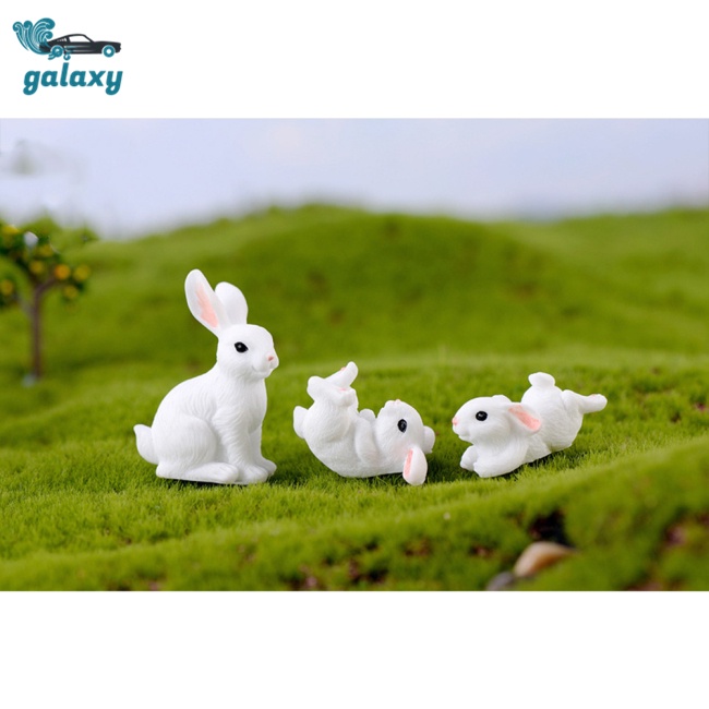 Galaxy Đồ trang trí Thỏ Mini Bằng Nhựa Resin Dễ Thương Trang Trí Tiểu Cảnh